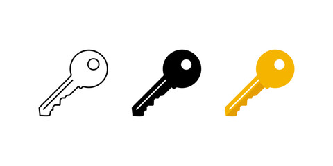 Key icon set. Key vector icon. Key symbol. Access sign.