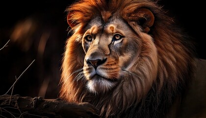 Fototapeta premium 4K Ultra-Detailed Portrait of a Lion – Strength, Power, and Nobility