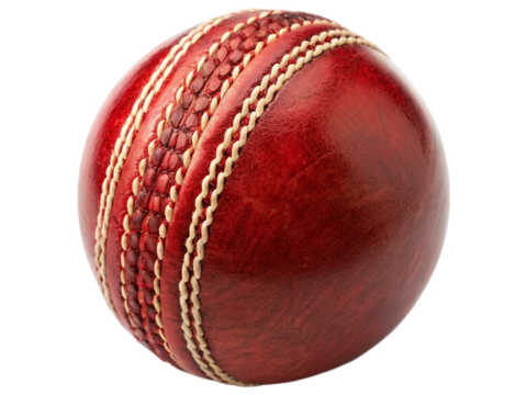 Single cricket ball isolated on white background. Suitable for marketing or business purposes. PNG file - Powered by Adobe