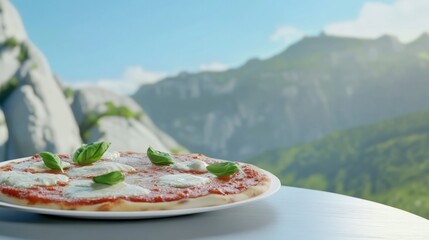 Aromatic Pizza with Majestic Mountain View