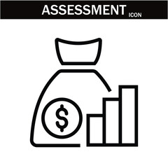  Assessment and Analysis line icon. Big UI icon in a flat design. editable stroke outline web icon .Vector illustration EPS10.
