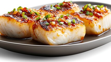 Gourmet Grilled Monkfish with Vibrant Honey BBQ Glaze