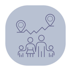 Family holding hands symbolizing unity, graphical elements indicating location tracking and activity progression. Concept of modern ways to enhance family outings and adventures