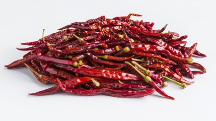 A red chili on a white background