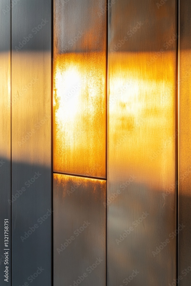 Poster Close-up of a wall with a single light source illuminating the surface, suitable for use in interior design or architecture settings