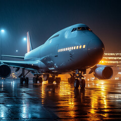 Obraz premium Cargo Plane in Flight – Air Freight and Logistics