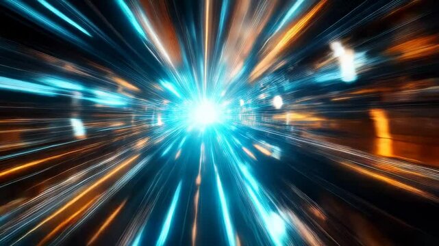 Dynamic explosion of light and color in an abstract space environment captured in a stunning visual display
