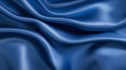 Obraz premium Blue silk satin fabric abstract background.AI Generative.