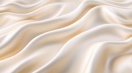 Fototapeta premium Cream silk satin fabric abstract background.AI Generative.