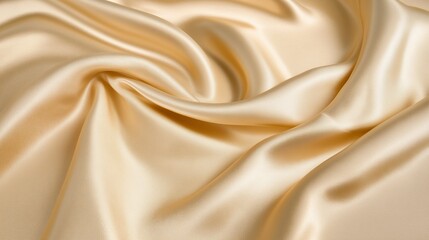 Obraz premium Golden silk satin fabric abstract background.AI Generative.