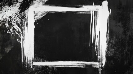Fototapeta premium Grungy white frame isolated on black background