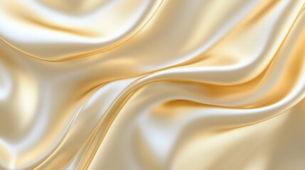 Fototapeta premium Golden silk satin fabric abstract background.AI Generative.