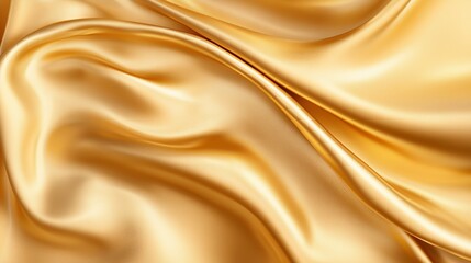 Golden silk satin fabric abstract background.AI Generative.