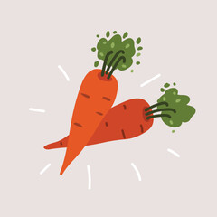 Cartoon vector illustration of a carrot
