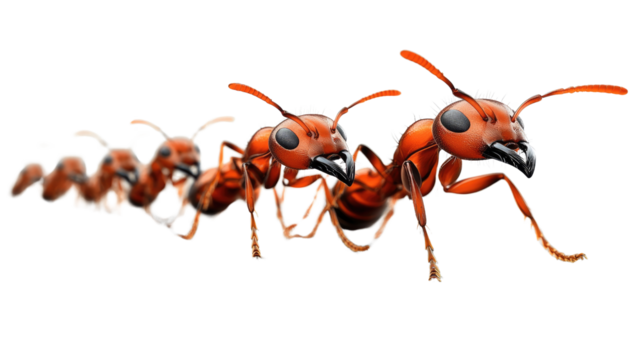 Ants in a Row: A line of ants march in a row, showcasing their teamwork and the fascinating world of insect behavior.