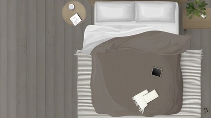 Bedroom Interior Design Ideas: A Comfy and Stylish Top-Down View