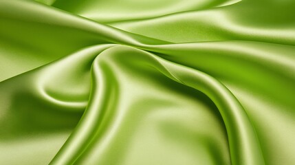 Green silk satin fabric abstract background.AI Generative.