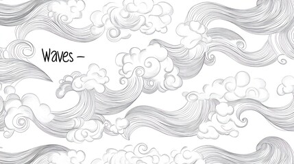 Fototapeta premium Abstract design of flowing waves, decorative pattern, seamless background, graphic art for print, possible use as wallpaper or textile