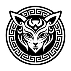 Artemis tattoo icon in glyph style