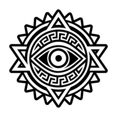 Cyclops tattoo icon in glyph style