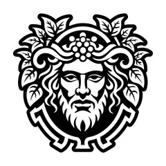 A glyph style icon of dionysus god symbol