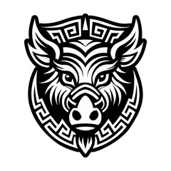 A solid style icon of erymanthian boar symbol