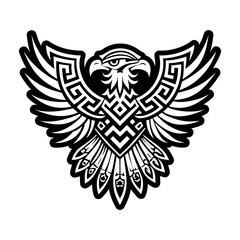 Eagle tattoo icon in glyph style