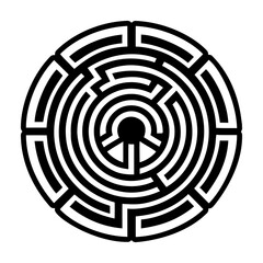 Labyrinth entrance icon in glyph style