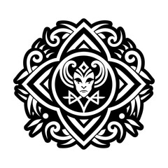 Nyx goddess icon in glyph style