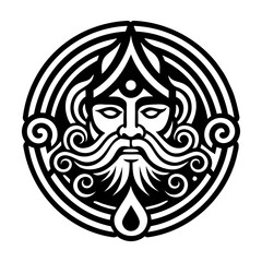 Oceanus symbol icon in filled style