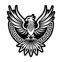 A solid style icon of phoenix symbol