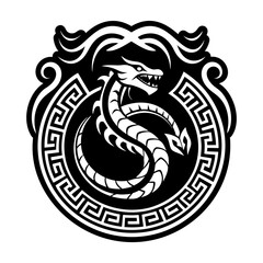 Sea serpent symbol icon in solid style