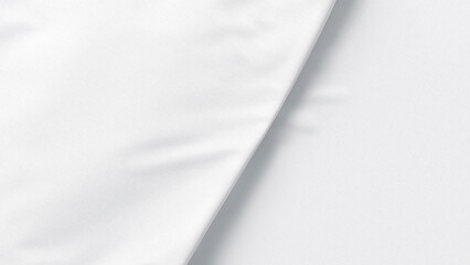 Blank white fabric material folding mockup, depth of field