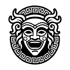 A glyph style icon of theatre mask symbol