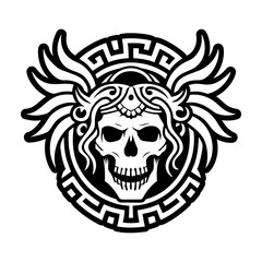 Thanatos skull icon in filled style