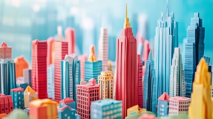 Obraz premium miniature city made of paper