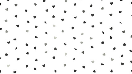 Black little hearts on transparent background png. Little hearts like confetti.