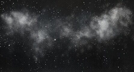 Obraz premium Cosmic nebula, white clouds in dark space, starry night.