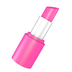 Cute pink lipstick for princesses isolated on transparent background png.