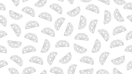 Lemon slice sketch. Lemon seamless pattern background. Lemon citrus doodle motif wallpaper
