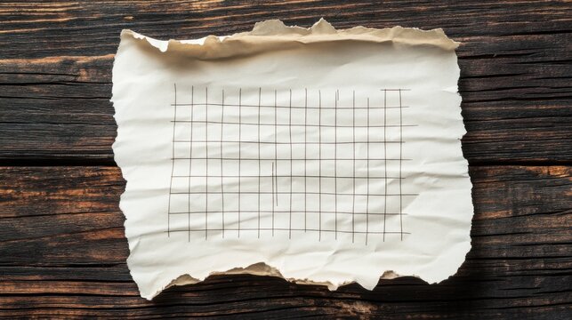 Aged Gridded Paper on Rustic Wood - Powered by Adobe