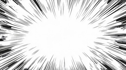 Obraz premium Black and white radial lines form a comic book effect