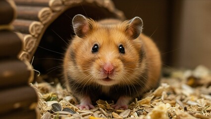 Hamster with curious expression