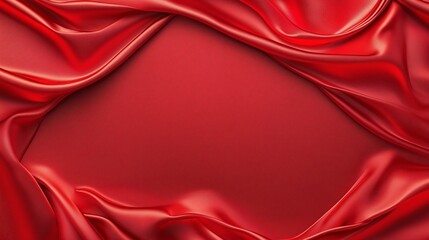 Obraz premium Red silk satin fabric abstract background.AI Generative.