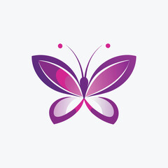 Purple butterfly spa and beauty logo design