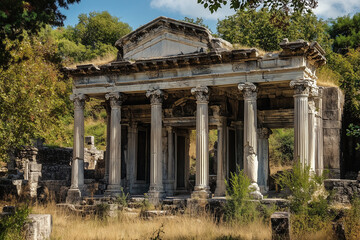Fototapeta premium Ruins of an old house. Ancient architecture