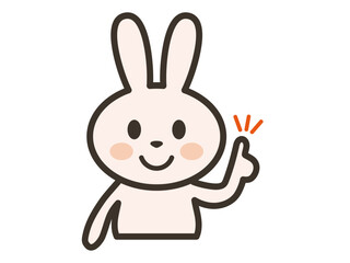 ポイントを説明するかわいいうさぎさんの上半身イラスト