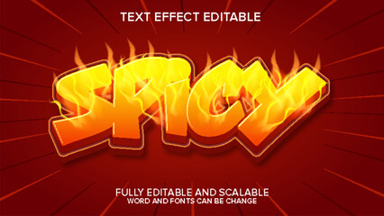 3d text effect spicy vector editable