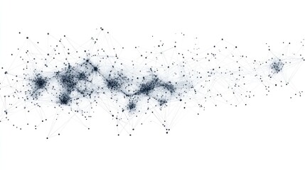 Obraz premium Abstract network visualization with scattered nodes and connections.