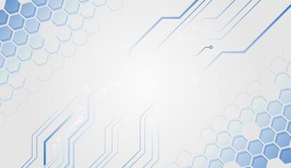 Futuristic business layout. Digital poster templates. Medical, technology, or science design. Grey vector banner design with hexagons abstract background. High tech design concept.